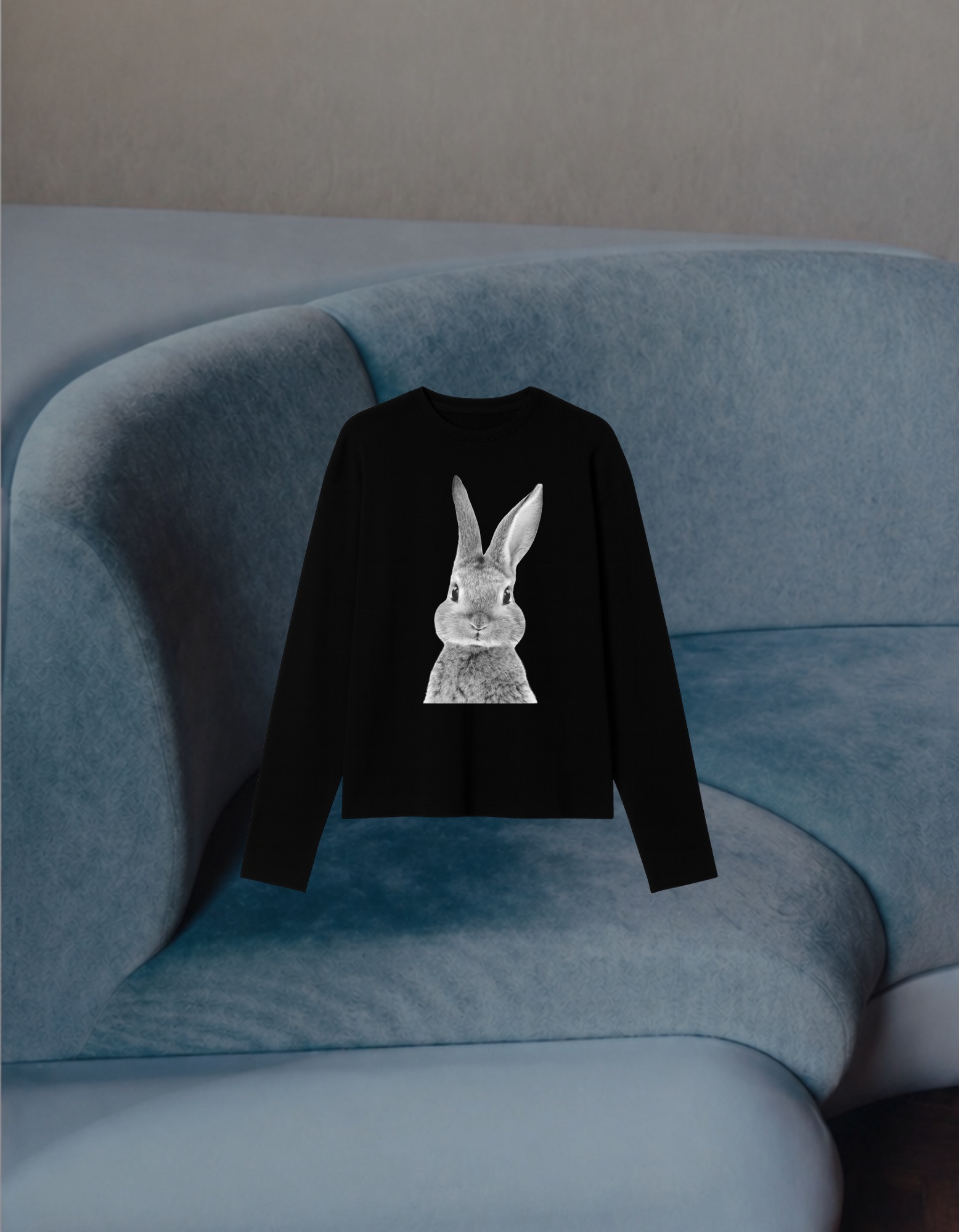 Лонгслів чорний «Bunny»