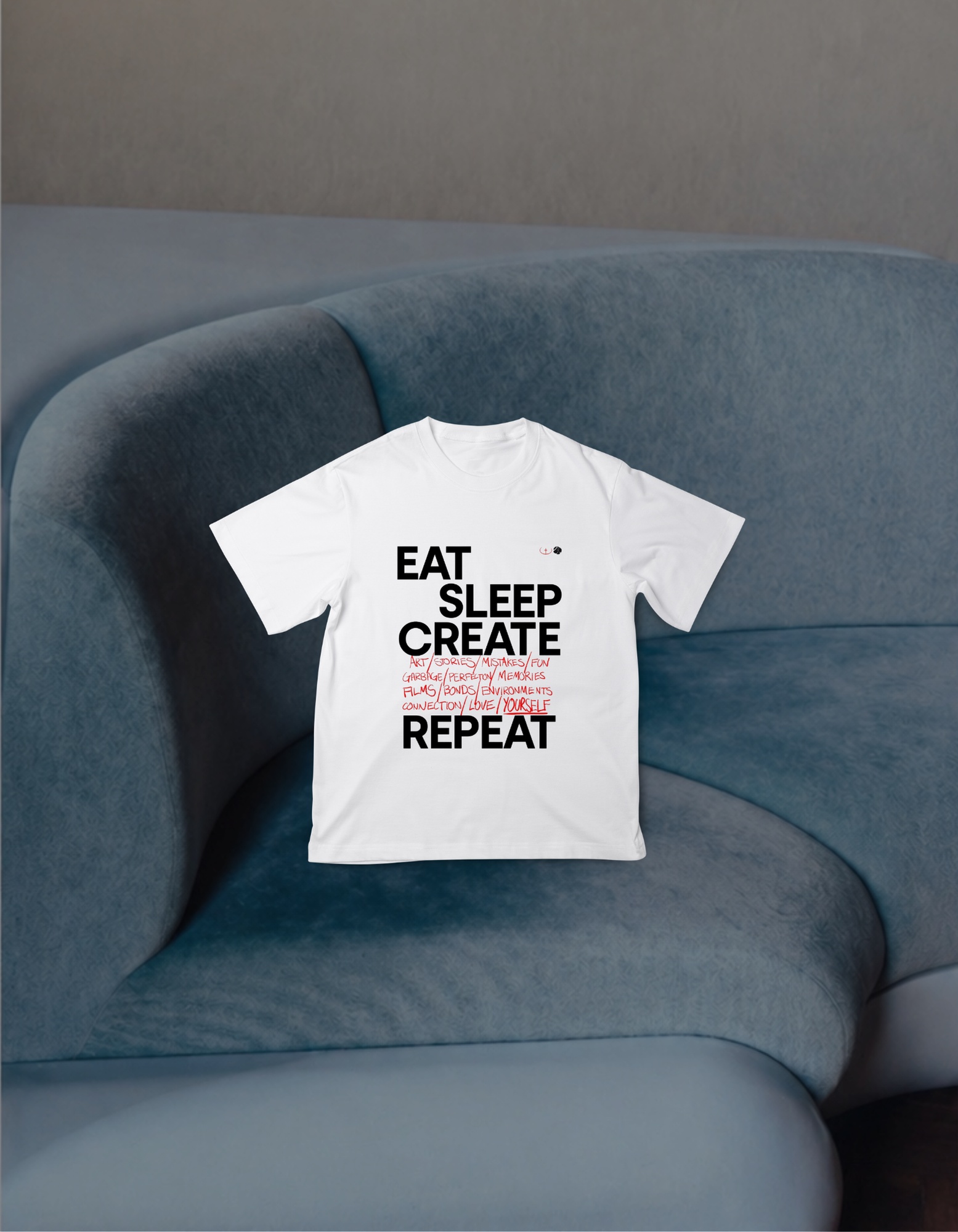 Футболка біла «Eat Sleep Create»
